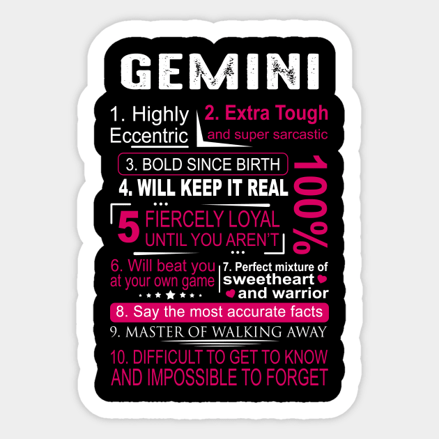 GEMINI ZODIAC Sticker by BTTEES